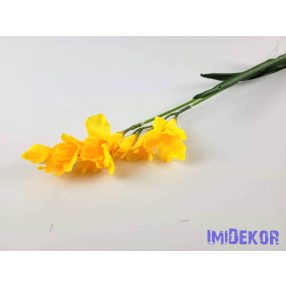 Frézia 2 ágú selyem ág 57 cm - Napsárga