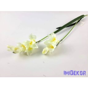 Frézia 2 ágú selyem ág 57 cm - Krém