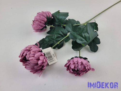 Krizantém 3 fejes selyem ág 68cm - Mályvás