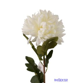 Dús fejű krizantém szálas selyemvirág 74cm - Krém