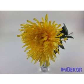 Pók krizantém szálas selyemvirág 72cm - Sárga