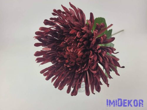 Pók krizantém szálas selyemvirág 72cm - Bordó