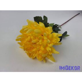 Krizantém szálas selyemvirág 74cm - Sárga
