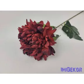 Krizantém szálas selyemvirág 74cm - Bordó