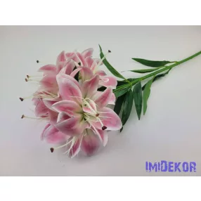 Liliom 10 fejes ág 70cm - Krémes Rózsaszín