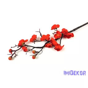 Virágzó ág 60 cm - Piros