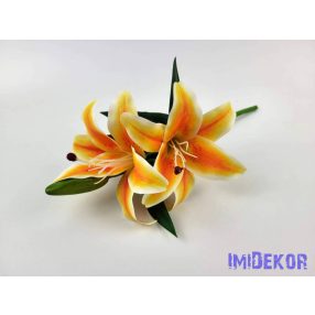 Gumis liliom 2 fejes ág 38 cm - Napsárga