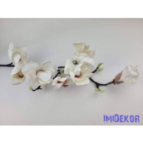 Gumis magnólia ág 7 fejes 95cm - Krém