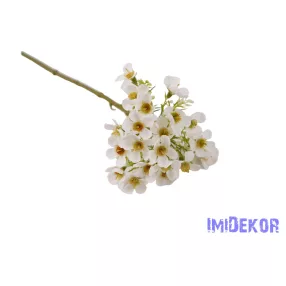 Apró virágos szálas díszítő 33cm - Fehér