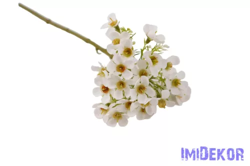 Apró virágos szálas díszítő 33cm - Fehér