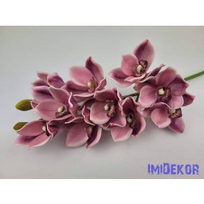   Polifoam cymbidium 10+2v orchidea élethű ág 75cm - Mályva