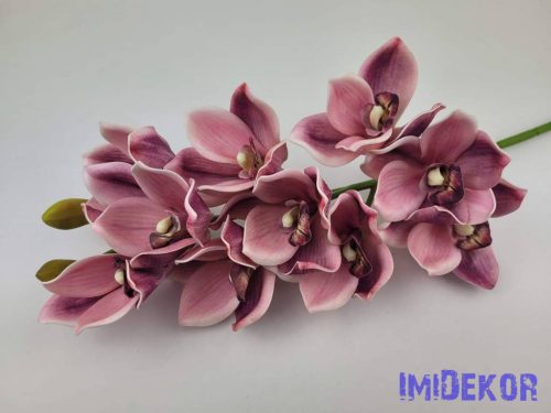 Polifoam cymbidium 10+2v orchidea élethű ág 75cm - Mályva