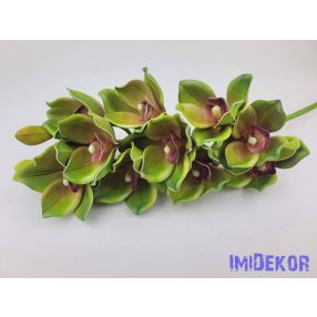  Polifoam cymbidium 10+2v orchidea élethű ág 75cm - Zöldes