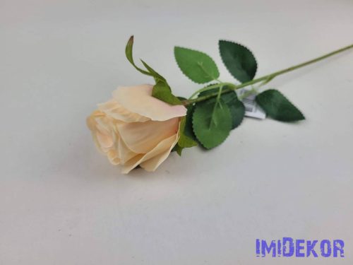 Bimbós rózsa szálas selyemvirág 52cm - Barack