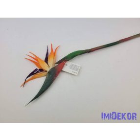 Strelitzia / Papagájvirág élethű gumis 63 cm