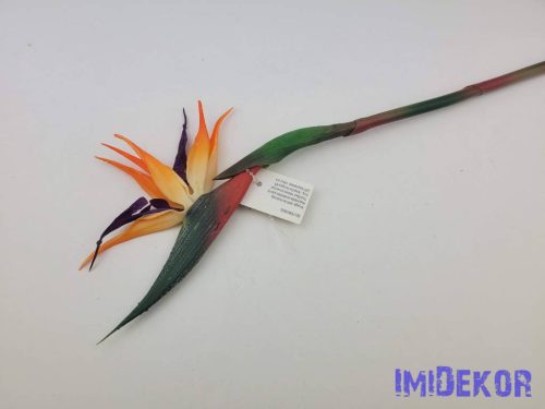 Strelitzia / Papagájvirág élethű gumis 63 cm