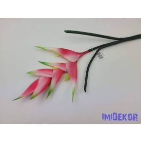   Heliconia / Rákollóvirág élethű gumis 86 cm - Sötét Rózsaszín