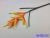 Heliconia / Rákollóvirág élethű gumis 86 cm - Narancsos