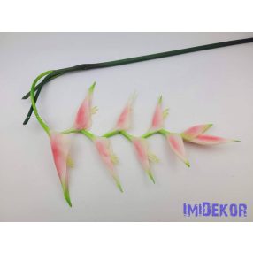   Heliconia / Rákollóvirág élethű gumis csüngős 86 cm - V. Rózsaszín