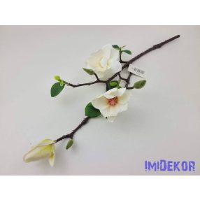 Magnólia ág 2v+1b 49cm - Törtfehér