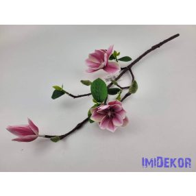 Magnólia ág 2v+1b 49cm - Krém-Rózsaszín