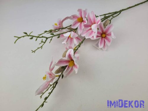 Magnólia 9 fejes ág 90cm - Fehér-Rózsaszín