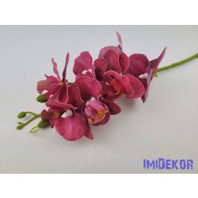 Orchidea 7 fejes ág 62cm - Bordó