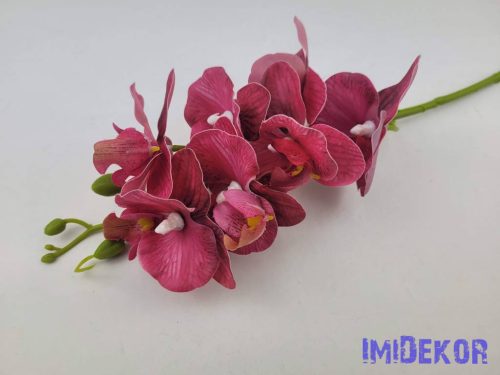 Orchidea 7 fejes ág 62cm - Bordó
