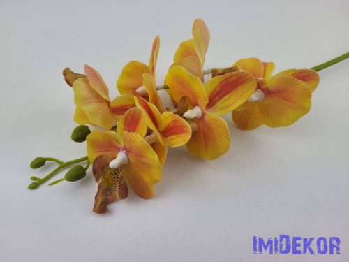 Orchidea 7 fejes ág 62cm - Sárgás