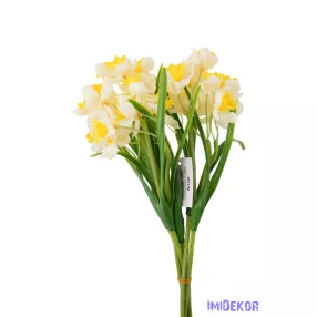 Szálas gumi nárcisz 35cm - Fehér