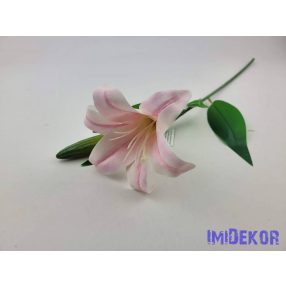 Liliom szálas gumis művirág 47cm - Halvány Rózsaszínes