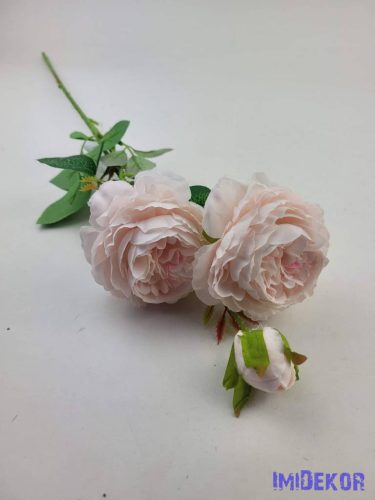 Boglárka 2fej+1bimbó szálas selyemvirág 60cm - Babarózsaszín