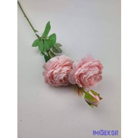   Boglárka 2fej+1bimbó szálas selyemvirág 60cm - Rózsaszín
