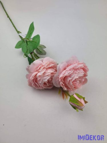 Boglárka 2fej+1bimbó szálas selyemvirág 60cm - Rózsaszín