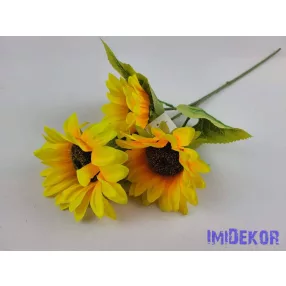 Napraforgó 3 fejes szálas selyemvirág 56cm
