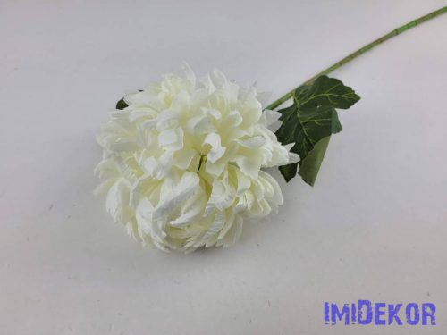 Krizantém szálas selyemvirág D14cm M54cm - Törtfehér