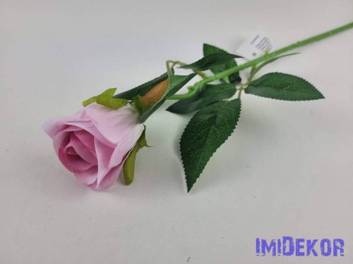 Bimbós rózsa szálas bársonyos 49cm - Rózsaszín