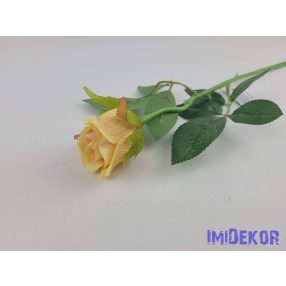 Bimbós rózsa szálas bársonyos 49cm - Sárgás