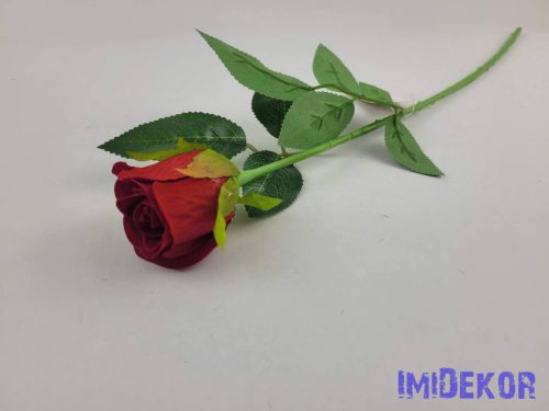 Bimbós rózsa szálas bársonyos 49cm - Piros