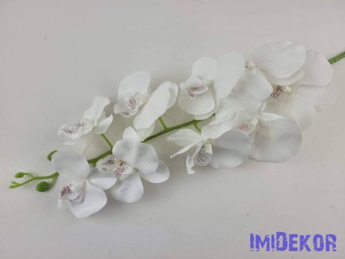 Orchidea 9 vegyes fejes ág 102cm - Fehér