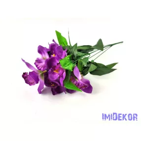 Orchidea 7 ágú selyem csokor 45 cm - Lila