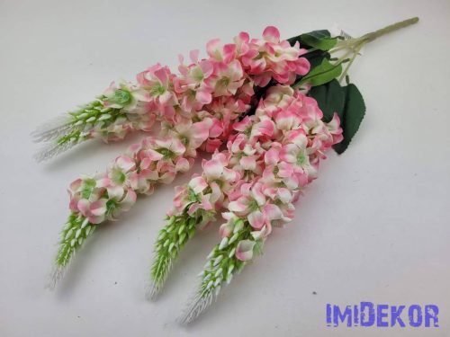 Szarkaláb 5 ágú selyem csokor 57cm - Cirmos Rózsaszín