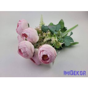 Boglárka 7 ágú selyemvirág csokor 42 cm - Rózsaszín