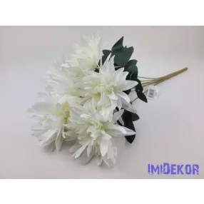 Dália 7 ágú selyem csokor 45cm - Fehér