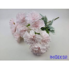   Szegfű 7 ágú 14 fejes selyem csokor 46cm - Babarózsaszín