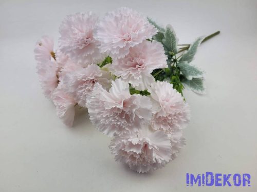 Szegfű 7 ágú 14 fejes selyem csokor 46cm - Babarózsaszín