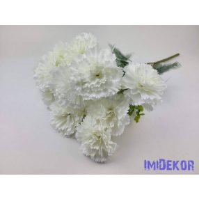 Szegfű 7 ágú 14 fejes selyem csokor 46cm - Krém