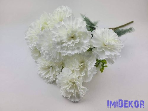 Szegfű 7 ágú 14 fejes selyem csokor 46cm - Krém