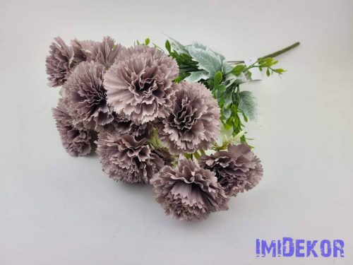 Szegfű 7 ágú 14 fejes selyem csokor 46cm - Pasztel Lila