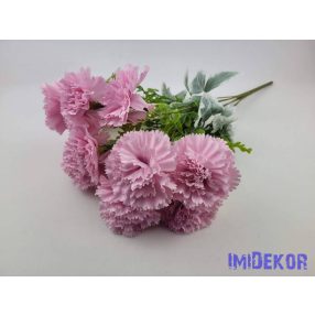 Szegfű 7 ágú 14 fejes selyem csokor 46cm - Rózsaszín